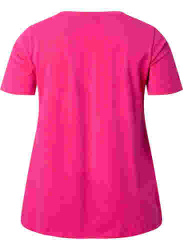 Ensfarget basis T-skjorte i bomull, Beetroot Purple, Packshot image number 1