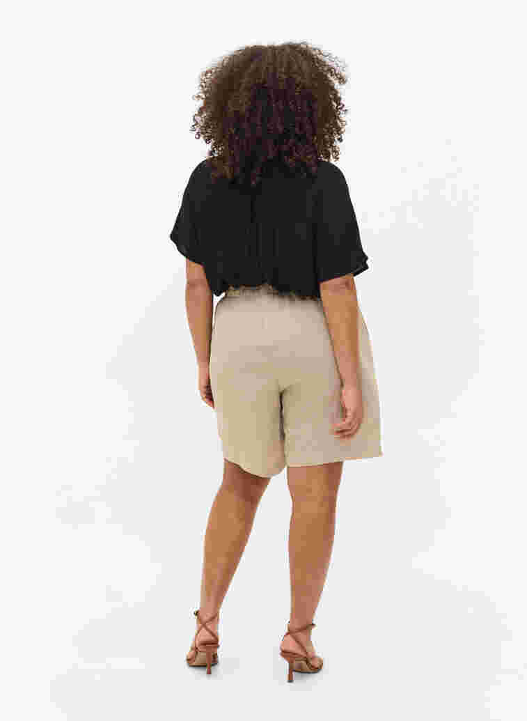 Løse shorts i viskose, Oxford Tan, Model image number 1