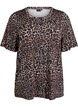 T-skjorte med TENCEL™ Lyocell og leopardmønster, Brun, Packshot image number 0
