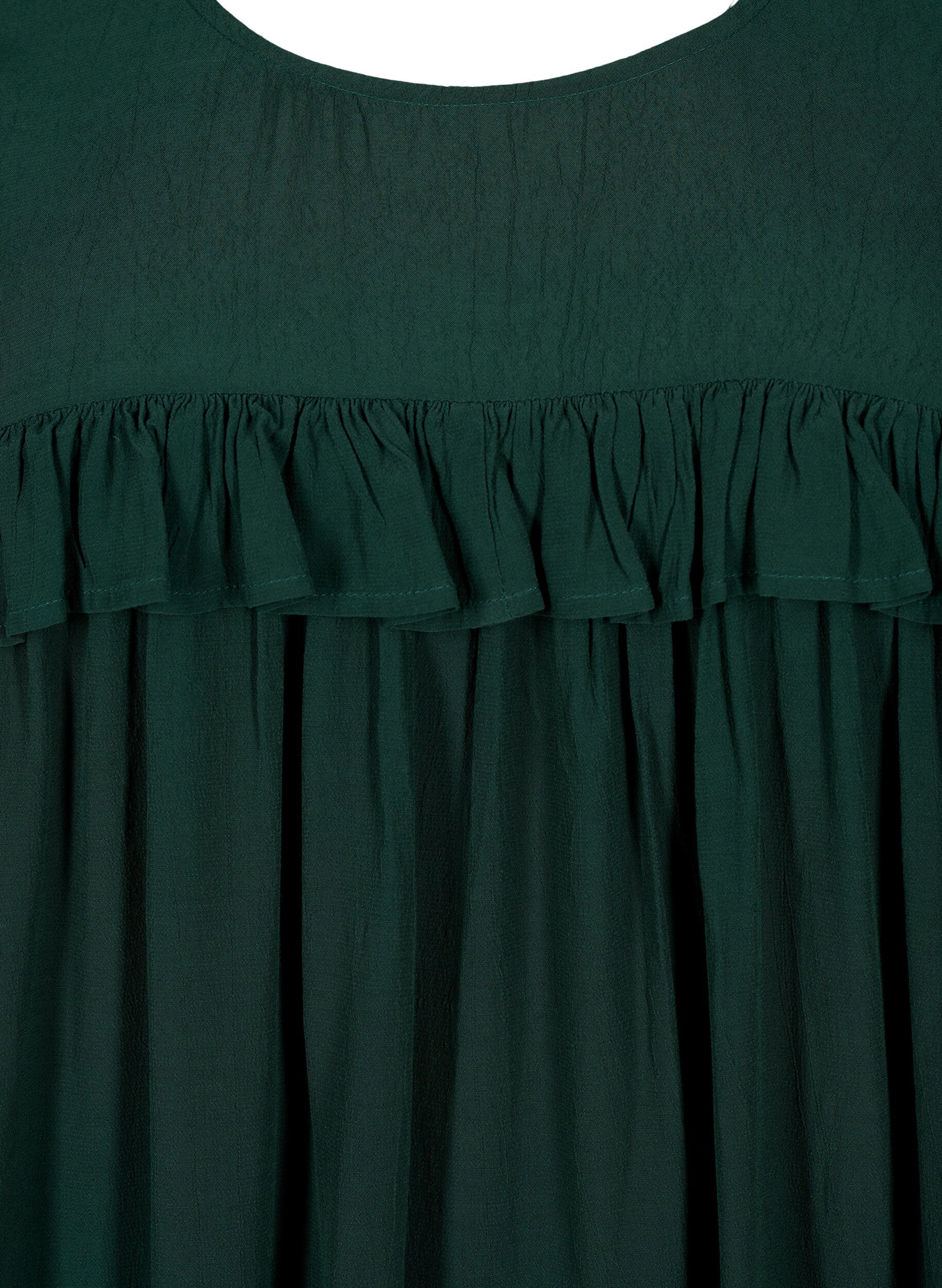 Zizzi Tunika i viskose med volanger, Scarab, Packshot image number 2