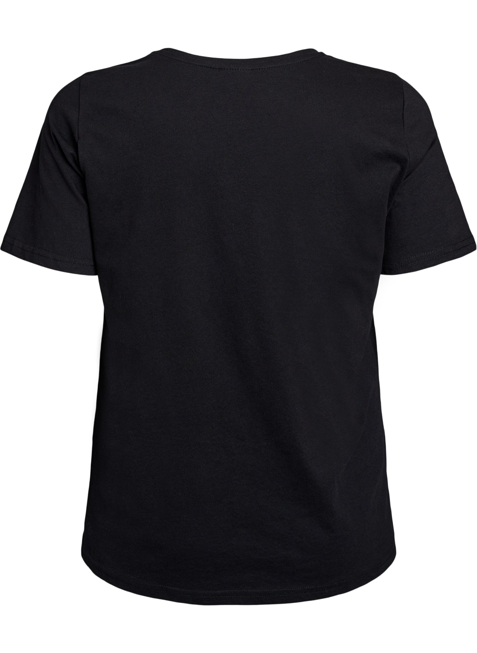 ZizziT-skjorte med trykk, Svart, Packshot image number 1