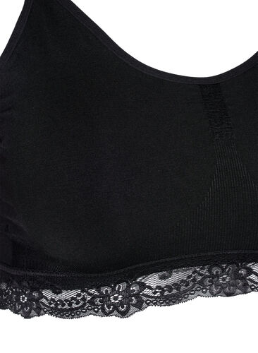 Myk BH med blondekant, Black, Packshot image number 2