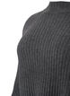 Genser med turtleneck og ribbestrikket struktur	, Dark Grey Melange, Packshot image number 3