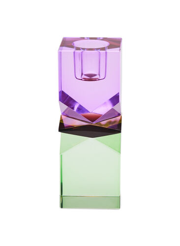 Lysestake i krystallglass, Violet/Mint Comb, Packshot image number 0