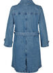 Trenchcoat i denim med belte, Blue Denim, Packshot image number 1