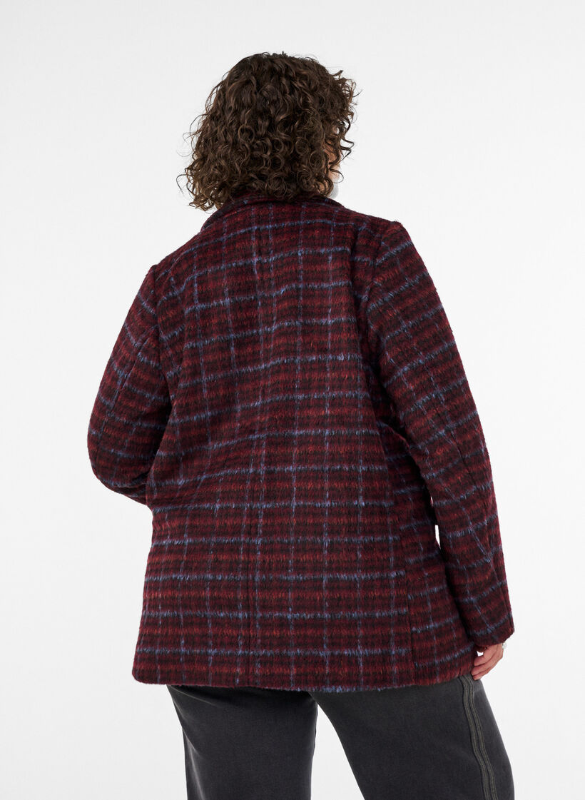 Rutete jakke med lommer, R&oslash;d, Model image number 2