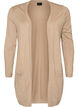 Lang strikkecardigan i viskoseblanding, Beige, Packshot image number 0