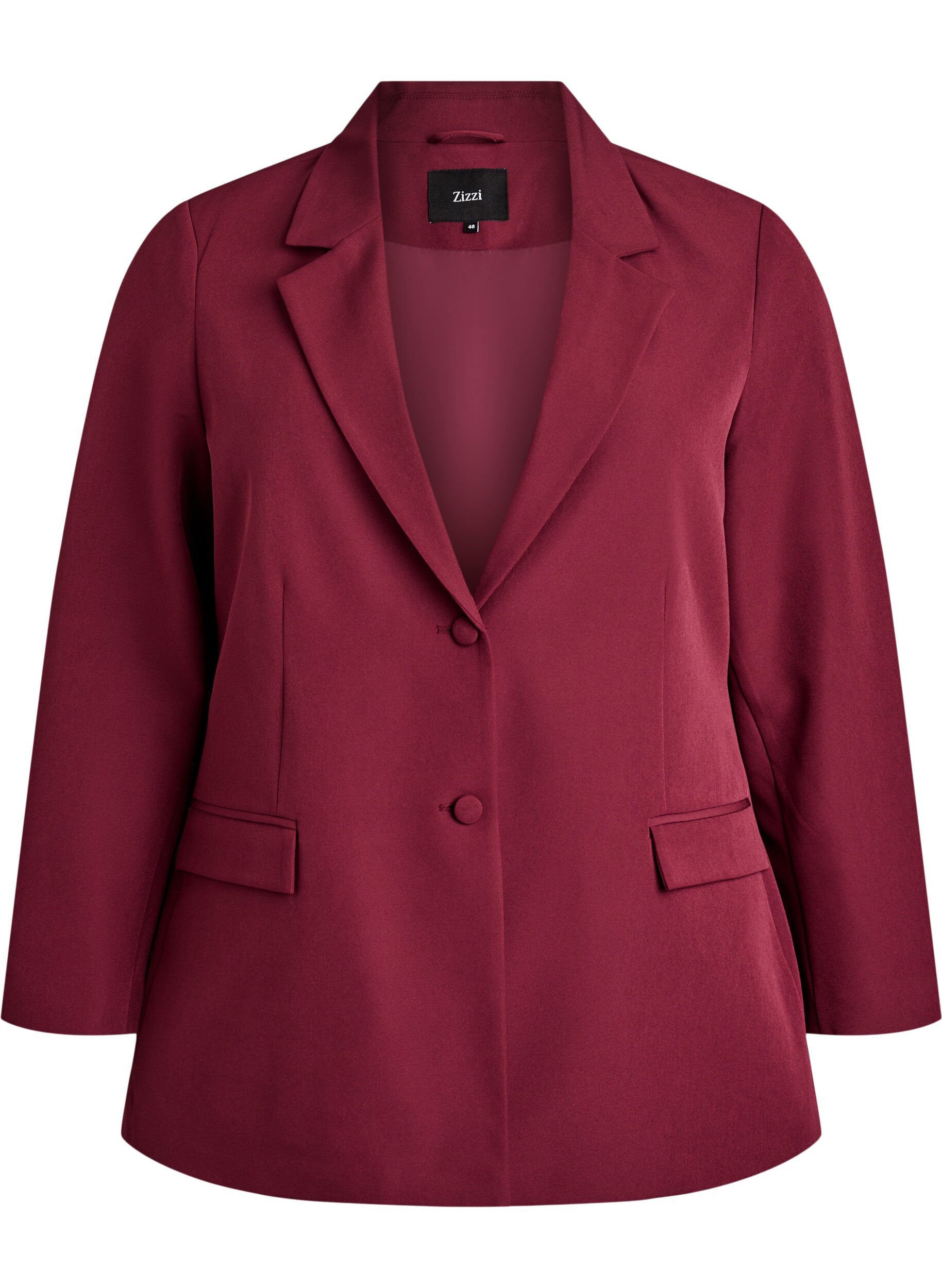 ZizziKlassisk blazer med knappelukking, R&oslash;d, Packshot image number 0