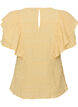 Bluse med smockstruktur og volangermer, Gul, Packshot image number 1