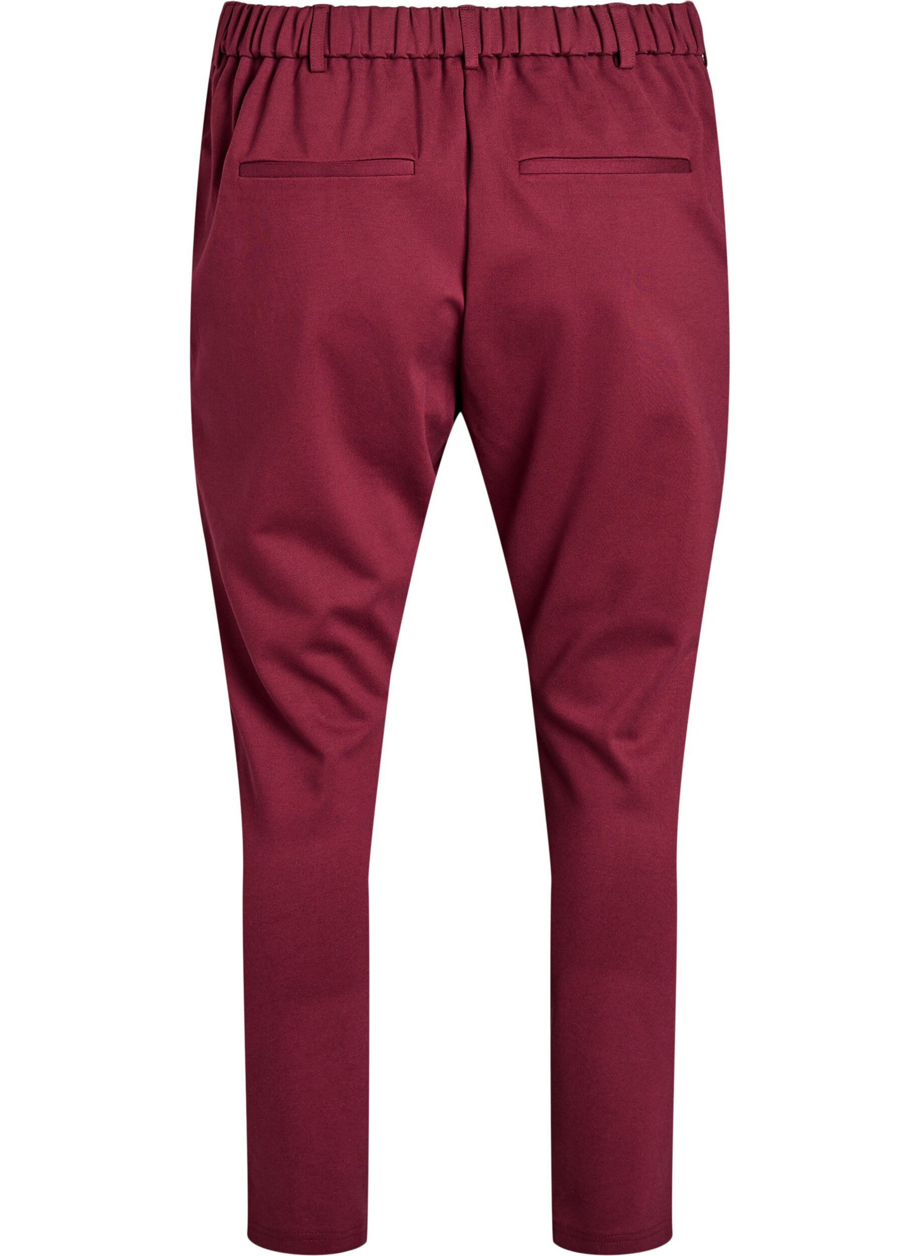 ZizziBesk&aring;rne Maddison bukser, M&oslash;rk Bordeaux, Packshot image number 1