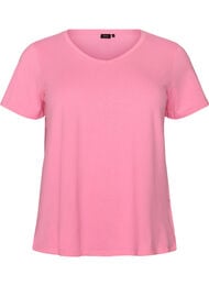Ensfarget basis T-skjorte i bomull, Rosa