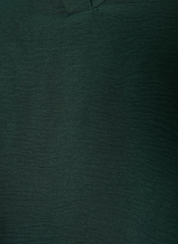 Bluse med smockmansjetter og V-hals, Gr&oslash;nn, Packshot image number 2