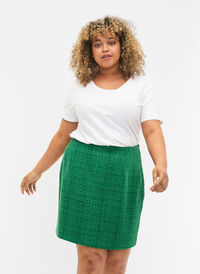Kort skjørt i bouclé, Verdant Green, Model