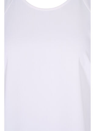 Kortermet bluse med rund hals, Bright White, Packshot image number 2
