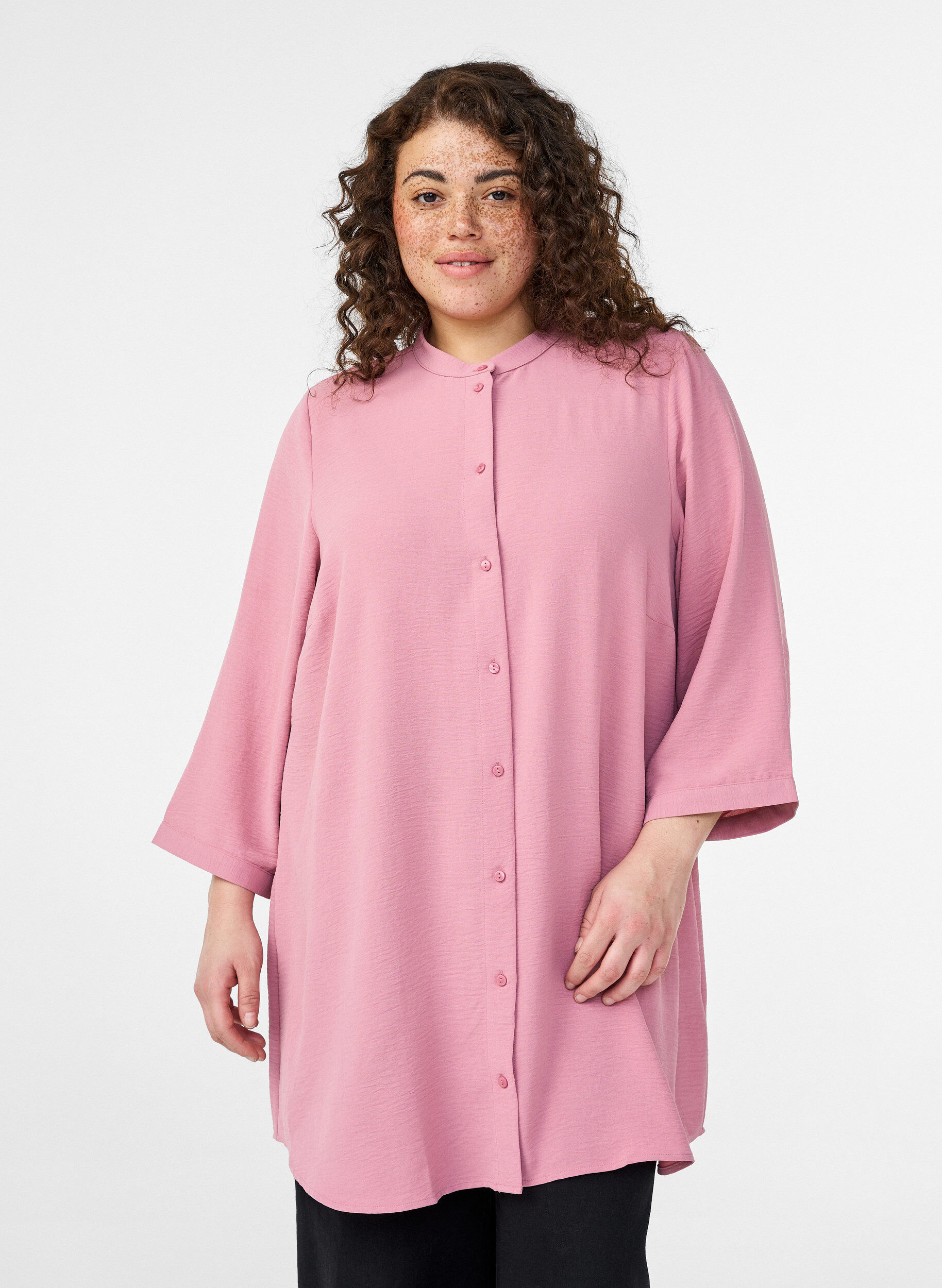Tunika med 3/4 ermer, Rosa, Model