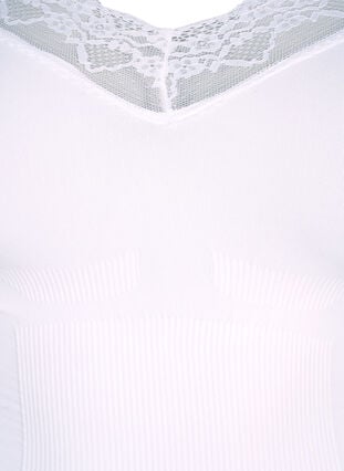 Shapewear bodystocking med blonder, Bright White, Packshot image number 2