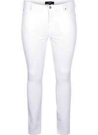 Super slim Amy jeans med høyt liv, Hvit Super slim Amy jeans med høyt liv