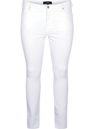 Zizzi Super slim Amy jeans med høyt liv, Hvit, Packshot image number 0