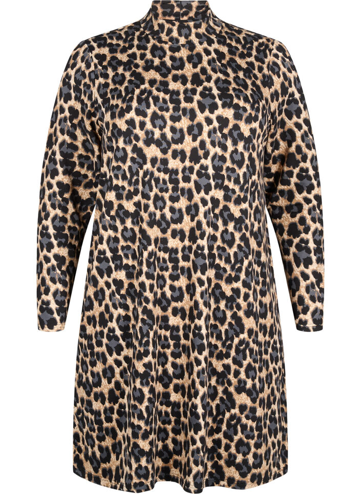 FLASH - Kjole med lange ermer og turtleneck, Svart, Packshot image number 0