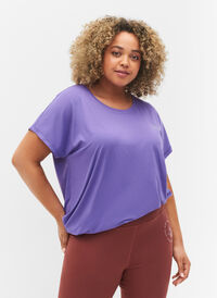 Ensfarget t-skjorte til trening, Passion Flower, Model