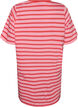 Lang oversized stripete T-skjorte i &oslash;kologisk bomull, Rosa, Packshot image number 1