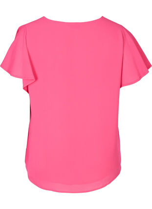 Bluse med korte ermer, Fandango Pink, Packshot image number 1