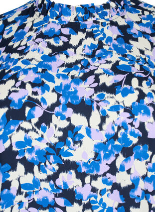 FLASH – Langermet kjole med trykk, Blue Purple Flower, Packshot image number 2