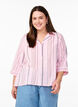 Bluse med krage og 3/4 ermer, Rosa, Model image number 0