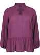 Viskosebluse med peplum, Lilla, Packshot image number 0