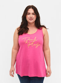 Bomullstopp med A-form, Shocking Pink BEACH, Model