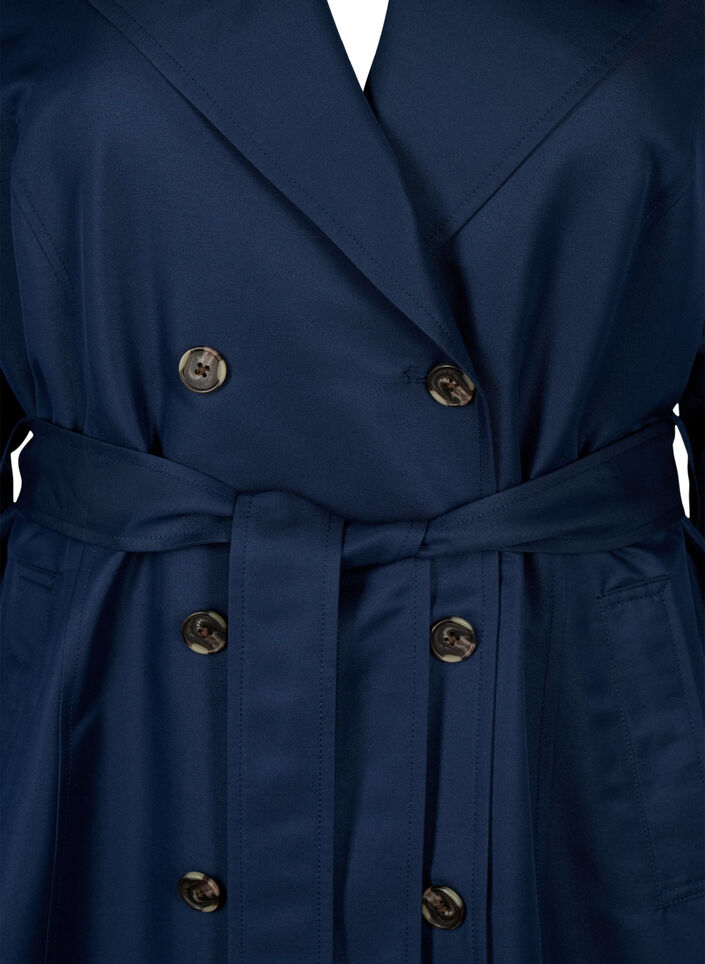 Kort trenchcoat med belte, Navy Blazer, Packshot