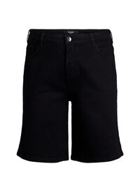 FLASH - Løse denimshorts med høy midje, Svart FLASH - Løse denimshorts med høy midje