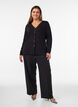 Finstrikket cardigan med dekorative knapper, Svart, Model image number 1