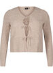 Strikket cardigan med knytedetaljer, Simply Taupe Mel., Packshot image number 0