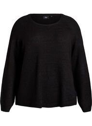 Mykt strikkeplagg med rund hals, Black