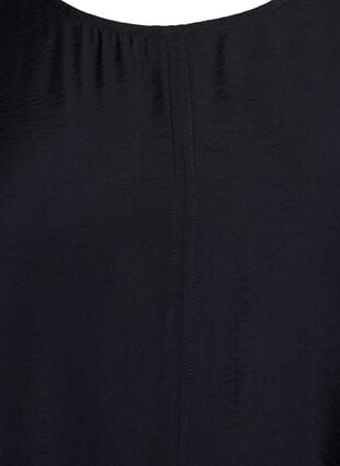 Zizzi A-line kjole i viskose med korte ermer, Svart, Packshot image number 2