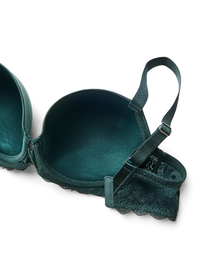BH med formede skåler og blonder, Grønn, Packshot image number 3