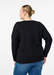 Jerseybluse med rund hals, Svart, Model image number 2