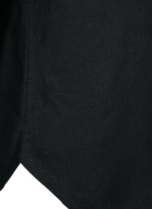 Lang skjorte i lin og viskoseblanding, Black, Packshot image number 3