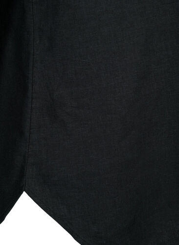 Lang skjorte i lin-viskoseblanding, Black, Packshot image number 3