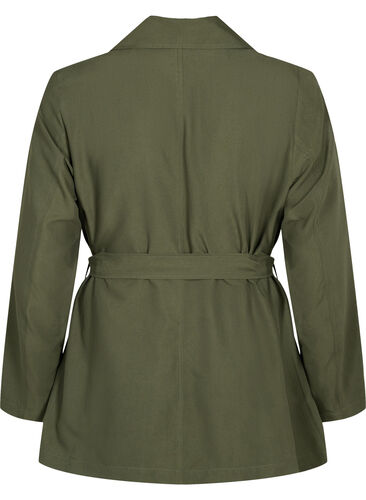 Trenchcoat med belte og lommer, Grape Leaf, Packshot image number 1