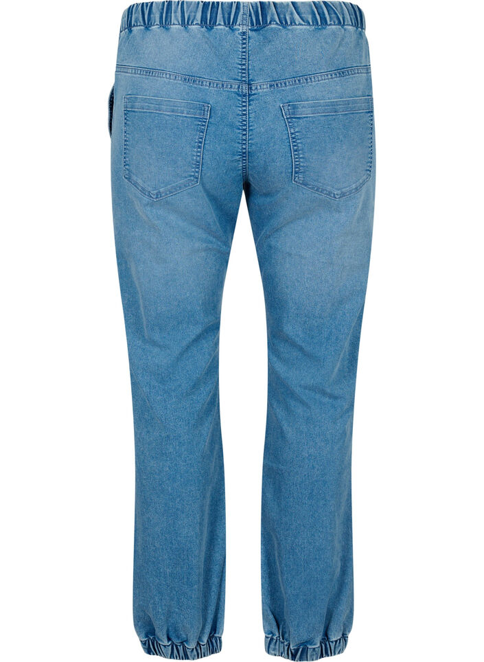 Joggebukse i denim med lommer, Light Blue Denim, Packshot