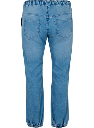 Zizzi Joggebukse i denim med lommer, Light Blue Denim, Packshot image number 1