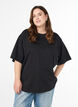 Oversized T-skjorte med halve ermer, Svart, Model image number 0