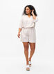 Stripete shorts i en blanding av lin og viskose, Beige, Model image number 1