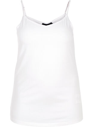 Zizzi Basistopp i bomull, Hvit, Packshot image number 0