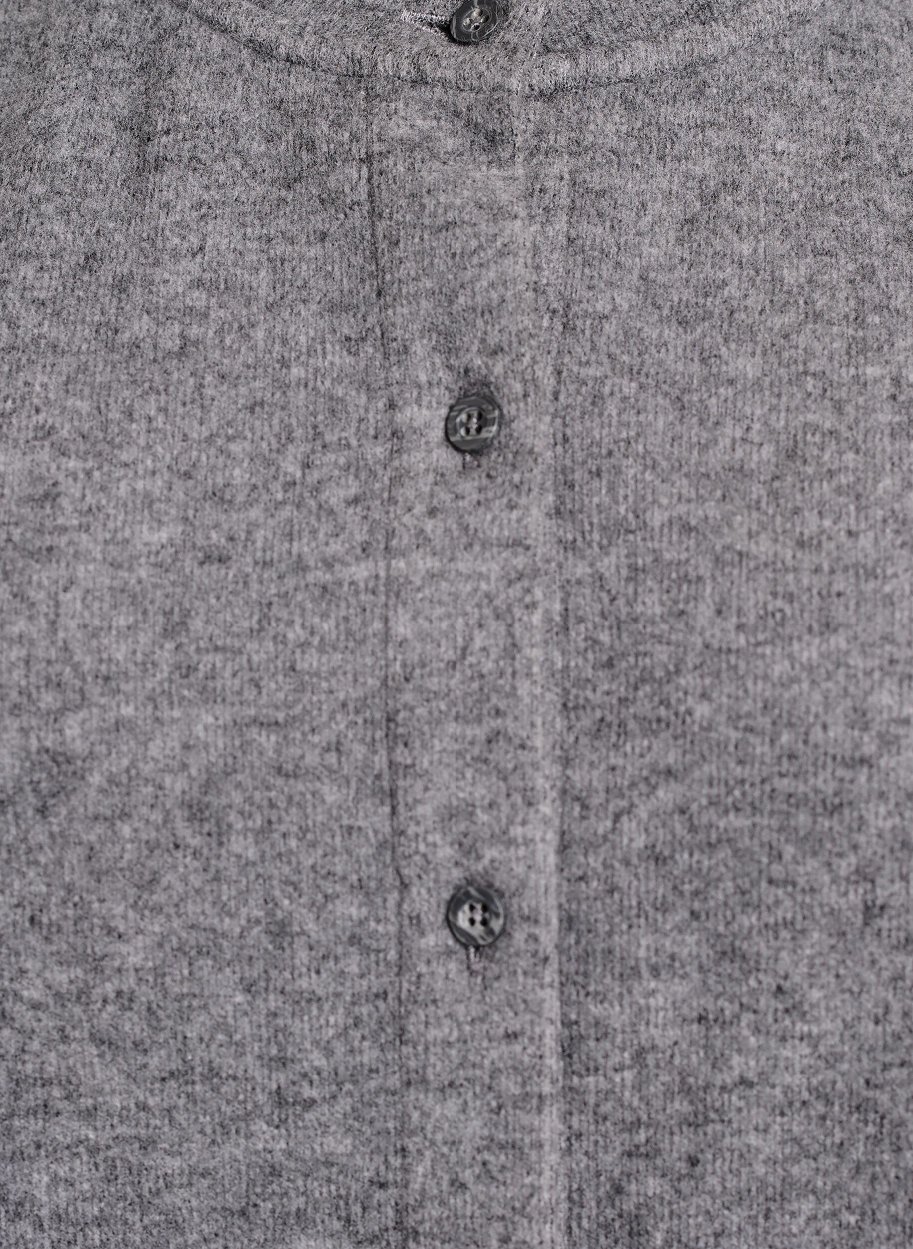 Zizzi Jersey cardigan med rund hals og knapper, Gr&aring;, Packshot image number 2