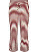 Stripete pyjamasbukser med h&oslash;y midje og vide ben, R&oslash;d, Packshot image number 0