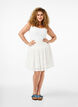 Skjørt med vaffelsøm og hullmønster, Bright White, Model image number 3