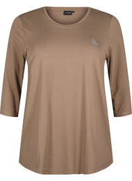 Treningsbluse med 3/4-ermer, Walnut